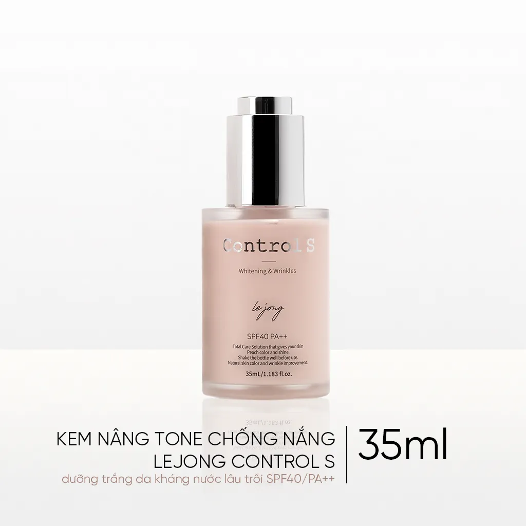 Kem nâng tone chống nắng Lejong Control S dưỡng trắng da kháng nước lâu trôi SPF40/PA++ 35ML