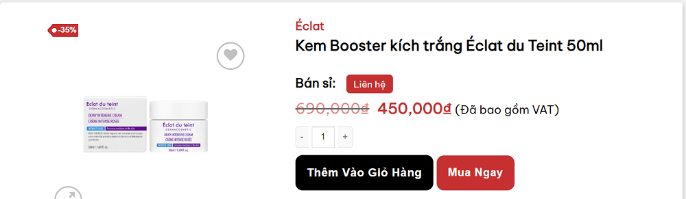 Mua sản phẩm bosster kích trắng éclat