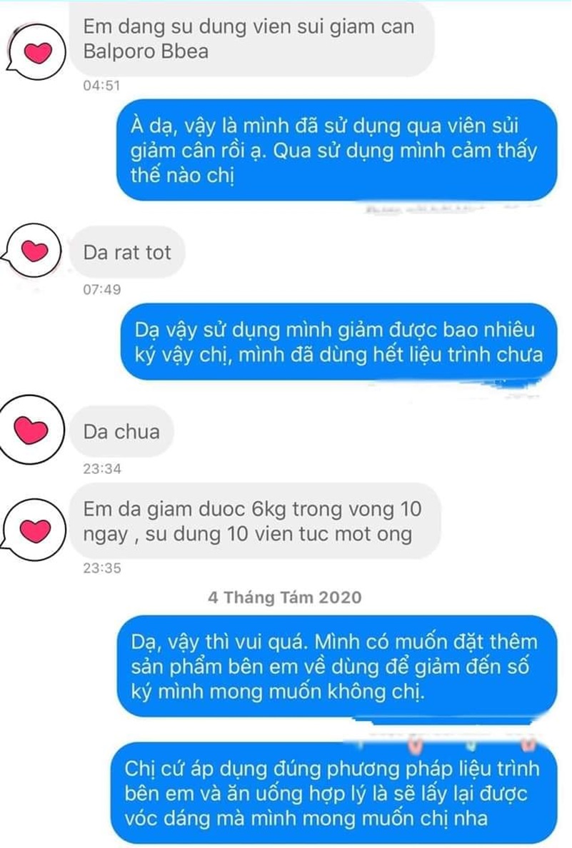 Đánh giá từ khách hàng về sản phẩm viên sủi giảm cân Balporo Bbae