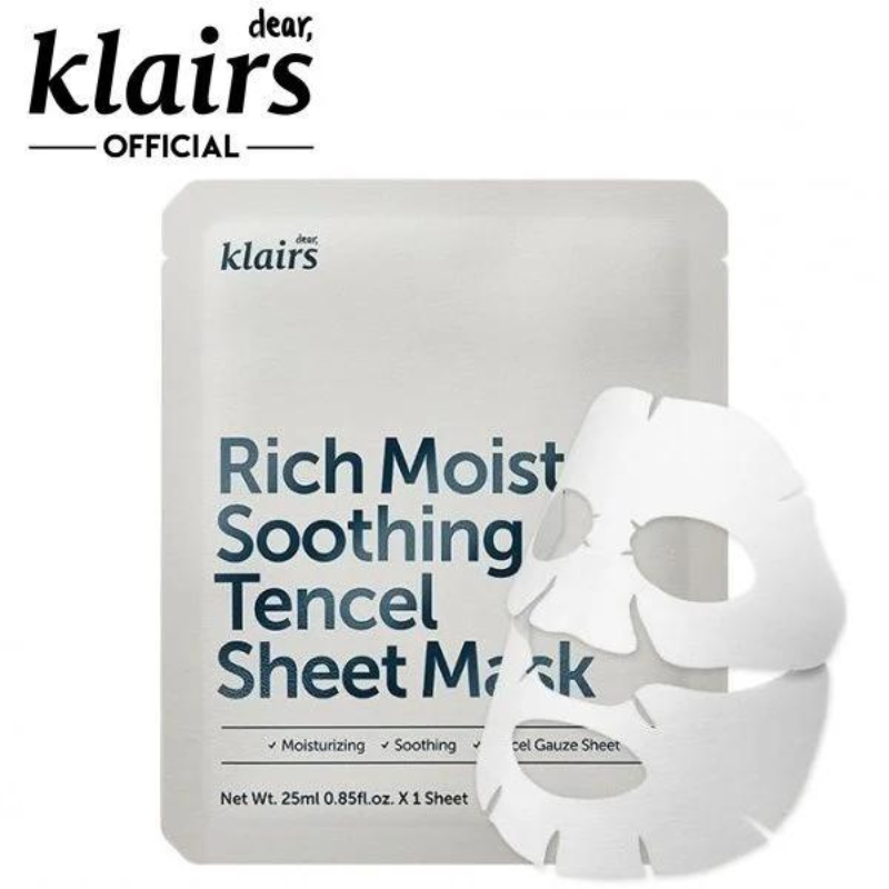 Mặt nạ Hàn Quốc căng bóng da Klairs dưỡng ẩm Rich Moist Soothing Tencel Sheet Mask