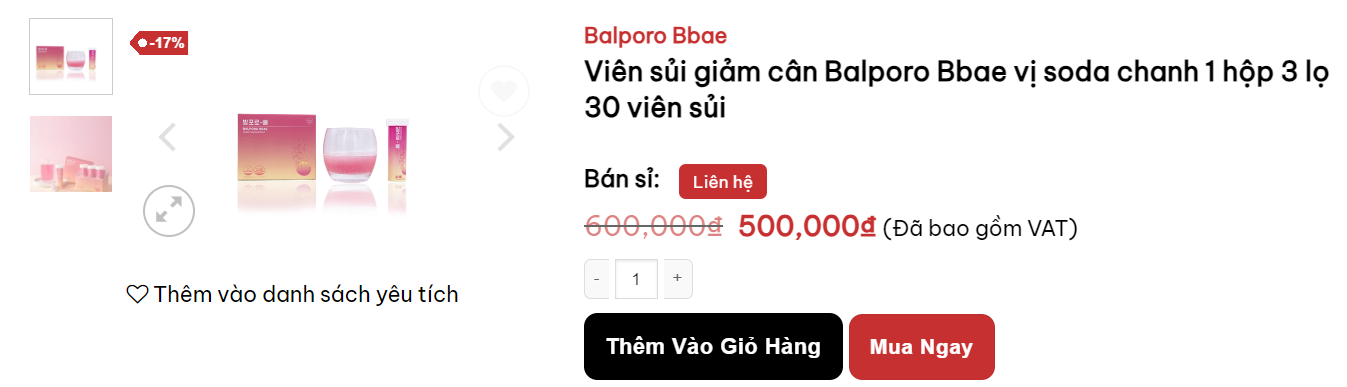 mua sủi giảm cân baporo bbae