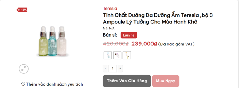 Mua tinh chất dưỡng ẩm Teseria