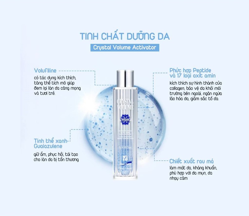 Tinh chất Kim cương xanh Pion Tech dưỡng trắng, căng mịn da Crystal Volume Activator 100ml