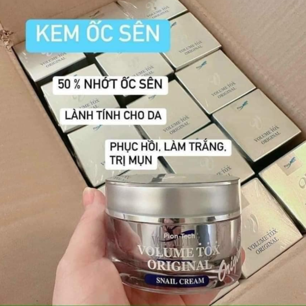 Kem dưỡng da nhăn Pion Tech tinh chất ốc sên chống lão hoá mờ thâm sạm cải thiện nếp Volume Tox Original Snail Cream 50ml