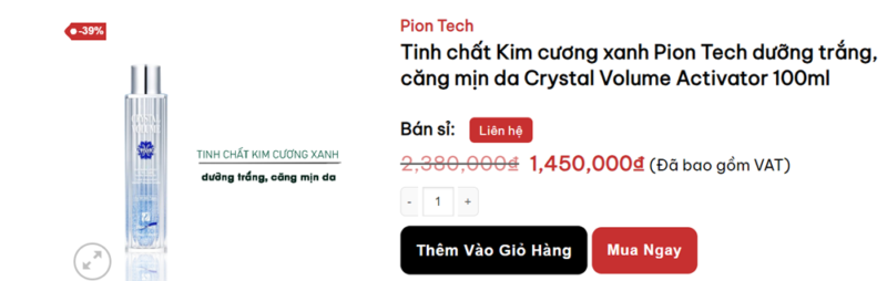 Mua sản phẩm tình chất ki cương xanh pion tech