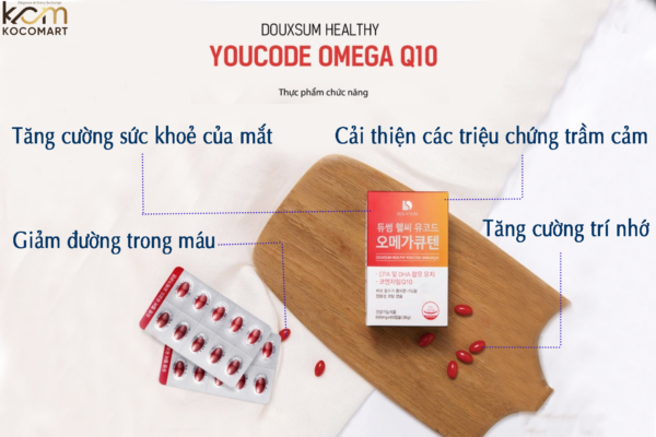 Viên dầu cá hồi Pion Tech Omega 3 YOUCODE OMEGA Q10 Sáng da Khỏe mắt